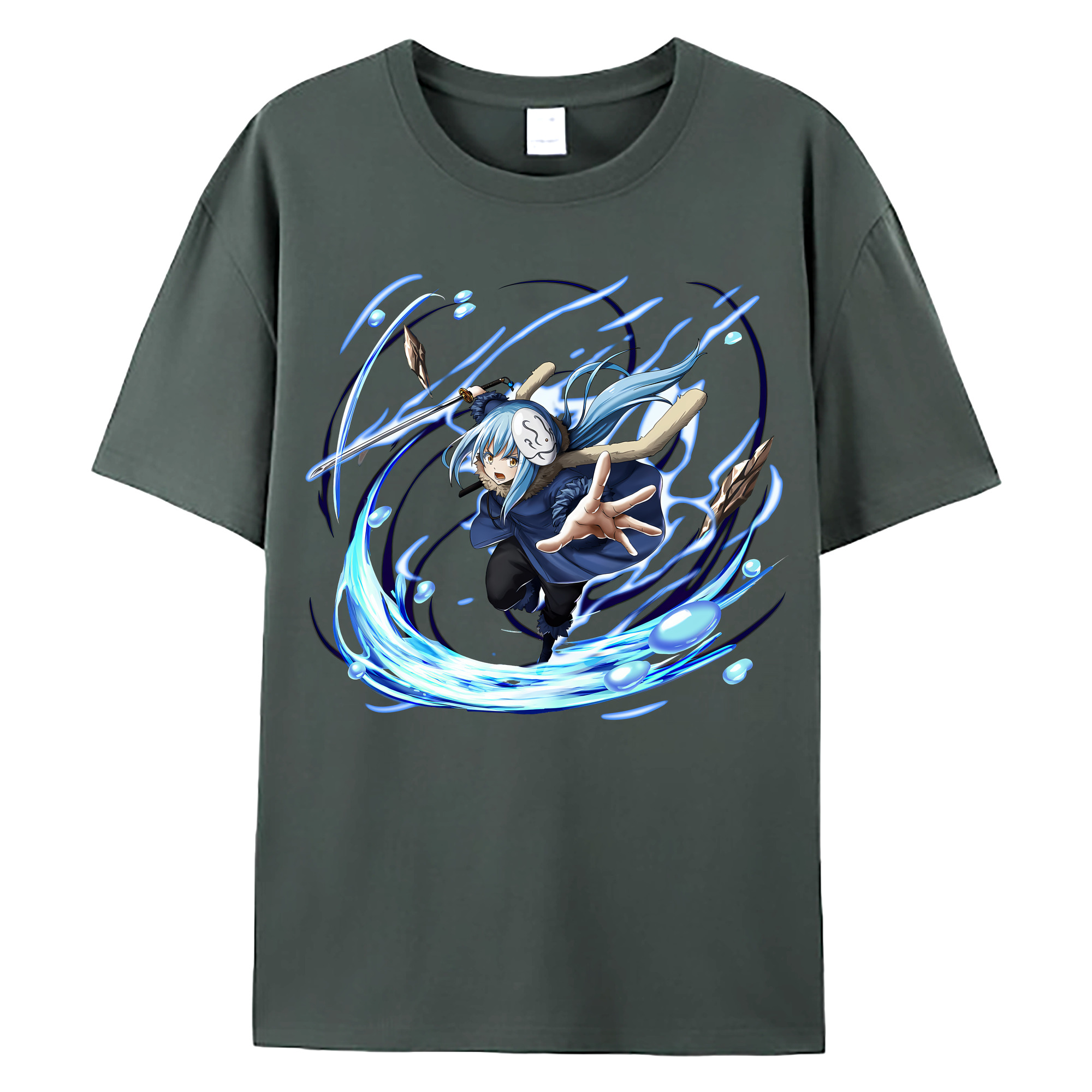 （画像用） 転スラ Regarding Reincarnated to Slime 綿100％ メンズ半袖Tシャツ｜肌触りやわらか＆通気性